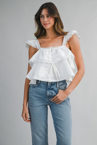 Honor & Grace Ruffle Lace Blouse