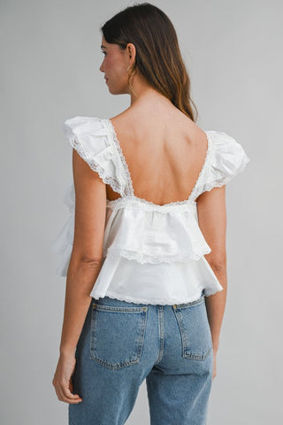 Honor & Grace Ruffle Lace Blouse