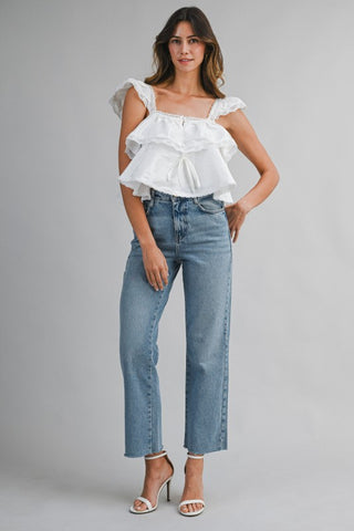 Honor & Grace Ruffle Lace Blouse