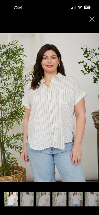 Seaside Stripe Button-Up