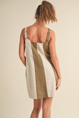Olive Ease Colorblock Mini Dress
