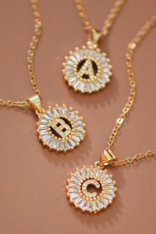 Baguette Initial Necklace