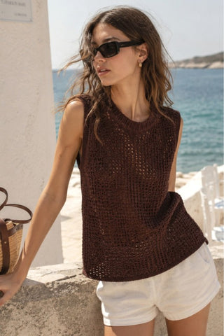 Salt Air Crochet Knit Top