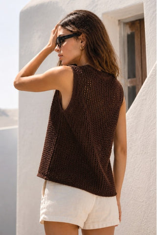 Salt Air Crochet Knit Top
