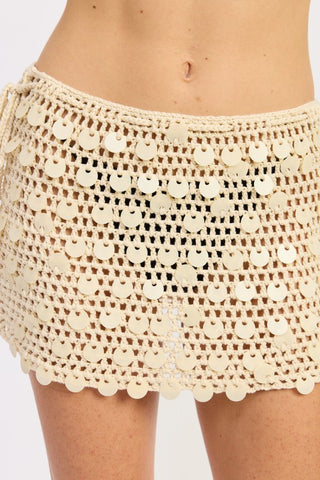 Seashell Soirée Crochet Mini Skirt