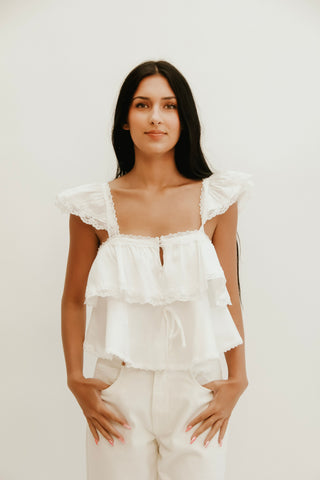 Honor & Grace Ruffle Lace Blouse