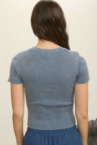The Sloan Washed Ribbed Baby Tee
