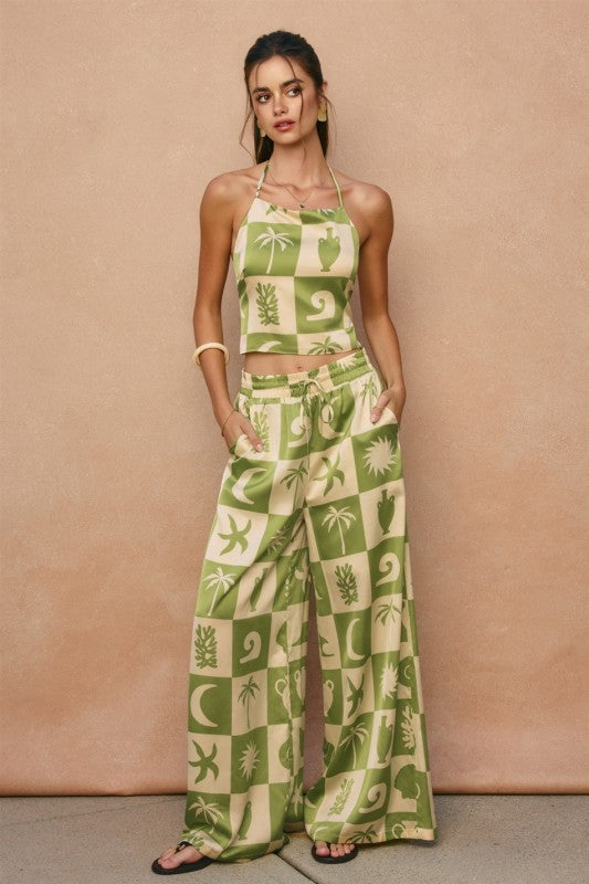 Casa Sol Crop Top and Pants Set