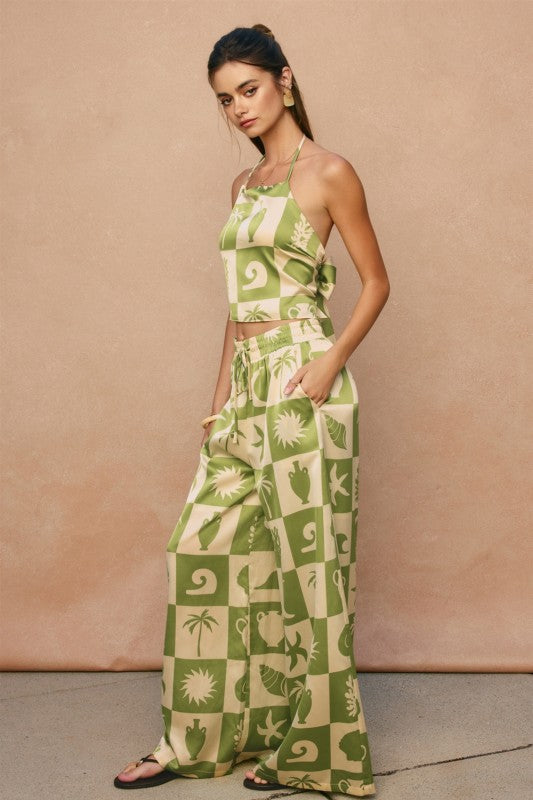 Casa Sol Crop Top and Pants Set