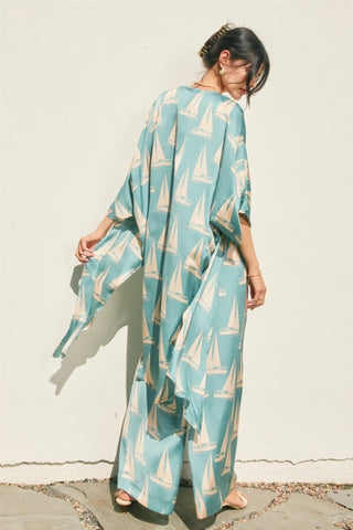 Coastal Reverie High Slits Kimono Duster