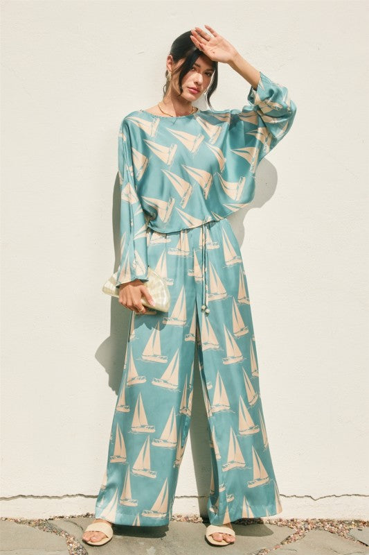 Coastal Reverie Looped Belt Pants