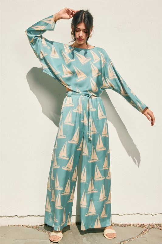 Coastal Reverie Looped Belt Pants