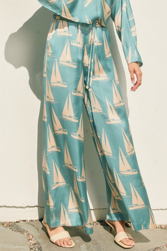 Coastal Reverie Looped Belt Pants