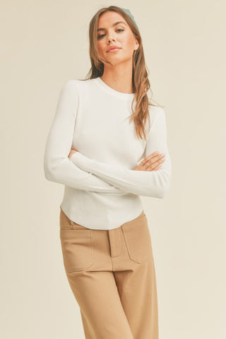 The Ivory Form Ribbed Knit Top