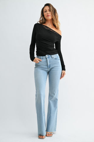Sunwashed Scissor Flare Denim