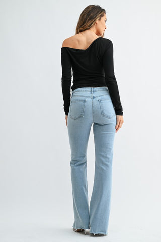 Sunwashed Scissor Flare Denim
