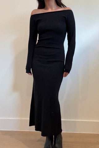 The Midnight Muse Off-Shoulder Maxi Dress