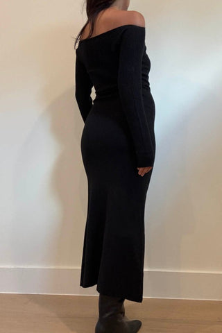 The Midnight Muse Off-Shoulder Maxi Dress