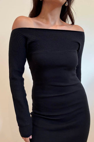 The Midnight Muse Off-Shoulder Maxi Dress