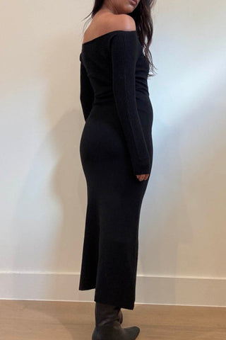 The Midnight Muse Off-Shoulder Maxi Dress