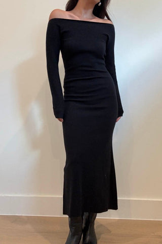 The Midnight Muse Off-Shoulder Maxi Dress