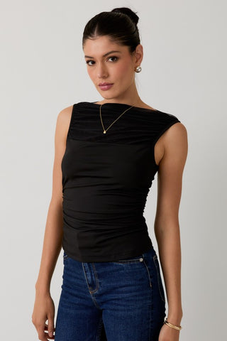 Knit & Mesh Mix Sleeveless Top