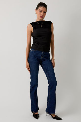 Knit & Mesh Mix Sleeveless Top
