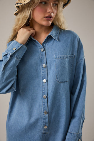 The Sunday Stroll Denim Romper