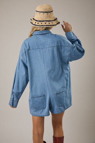 The Sunday Stroll Denim Romper