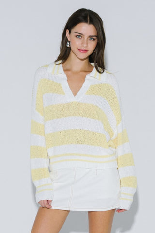 Limoncello Coast Knit Polo Sweater