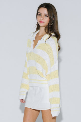 Limoncello Coast Knit Polo Sweater