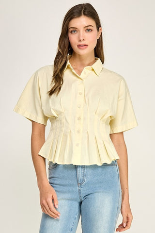 Limoncello Cinch Waist Blouse