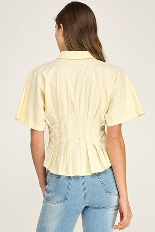 Limoncello Cinch Waist Blouse