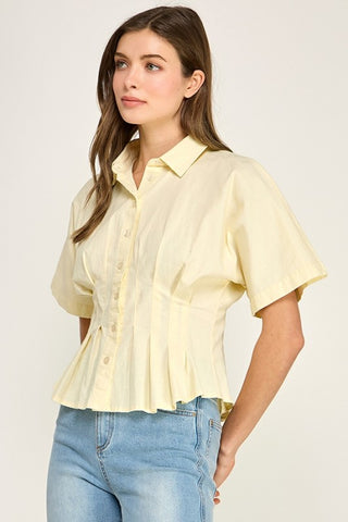 Limoncello Cinch Waist Blouse