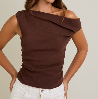 The Mocha Side-Slip Sweater Top