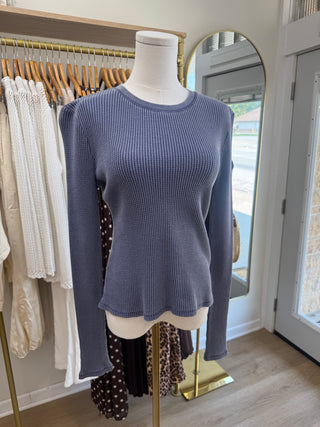 Mineral Wash Waffle Knit Top