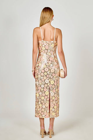 The Champagne Garden Sequin Midi
