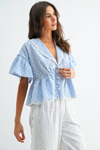 The Bluebell Breeze Peplum Top