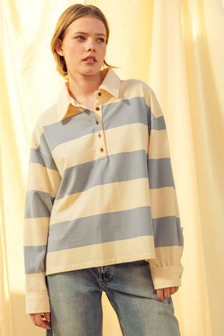 Harbor Haze Striped Knit Pullover