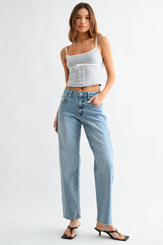 The Harper Bowed Straight Jeans