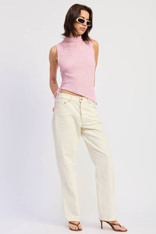 Blush Breeze Side-Tie Top