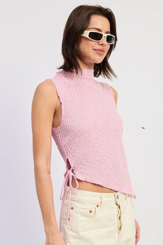 Blush Breeze Side-Tie Top