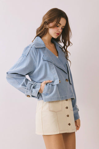 The Haley Denim Cropped Jacket