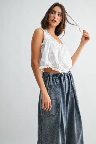 The Savannah Eyelet Tie Top