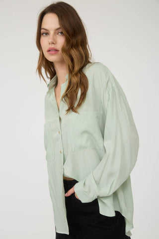 Sage Ease Oversized Button Down