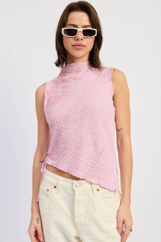 Blush Breeze Side-Tie Top