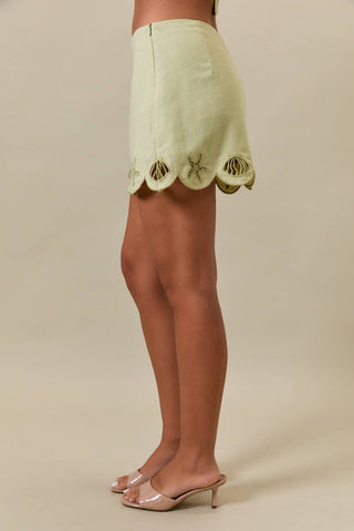 By The Shore Scallop Mini Skirt