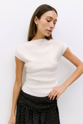 The Lori Top | Sleeveless Boat Neck Knit Top
