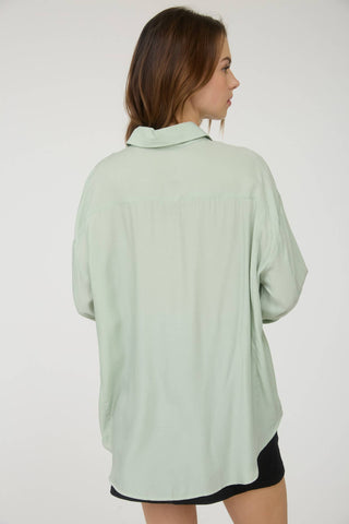Sage Ease Oversized Button Down