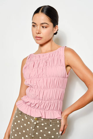 The Pretty Girl Sorbet Smocked Tank